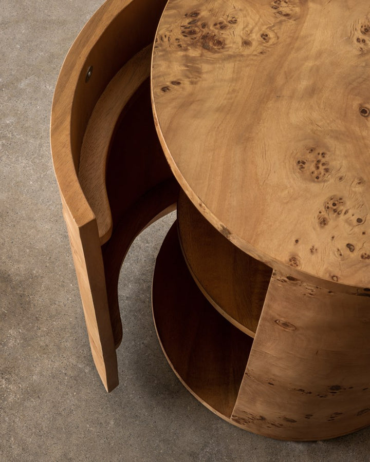 Vernier Round Side Table Natural II